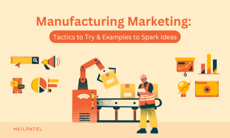 Illustration of manufacturing with text that reads 