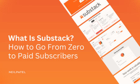 Orange illustration with webpage images and text that reads 