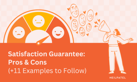 Orange illustration with faces to measure happiness and text that reads 