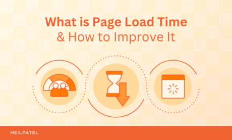 Orange illustration with three graphics displayed in circles and text that reads 